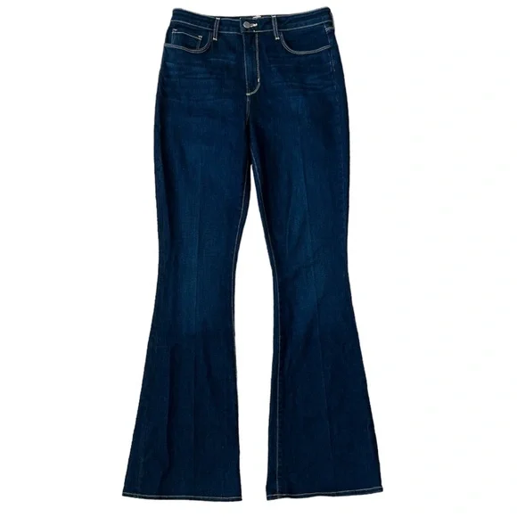 L'AGENCE Bell High-Rise Flare Marty Women Sz 30 Indigo bell Bottom Stretch Jeans - Picture 3 of 10